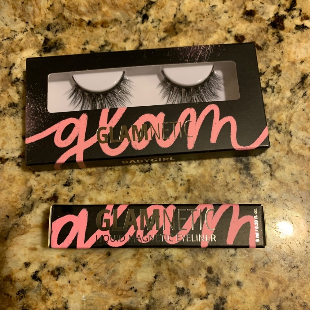 Glamnetic Babygirl Lashes and Black Liquid Liner